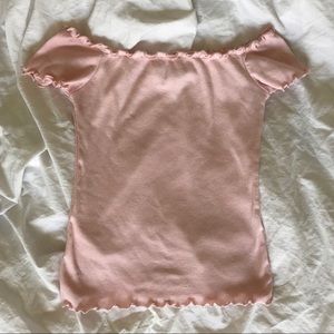 BABY PINK OFF THE SHOULDER TOP